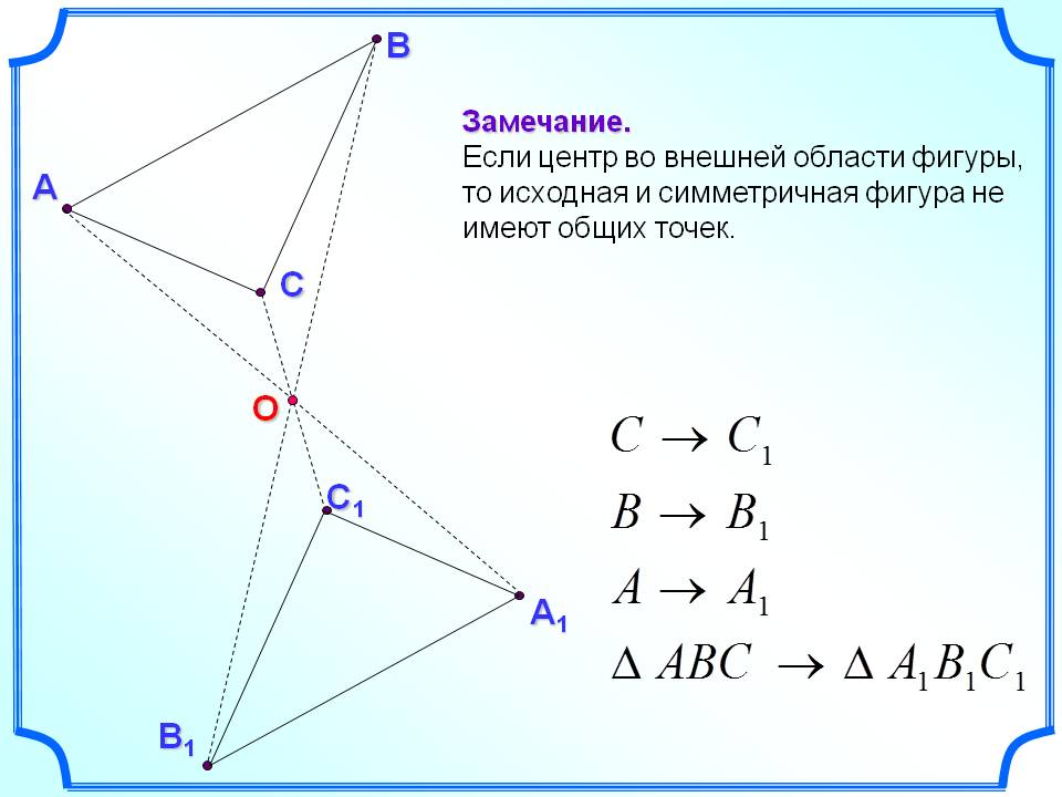 Центр во внешней области фигуры
