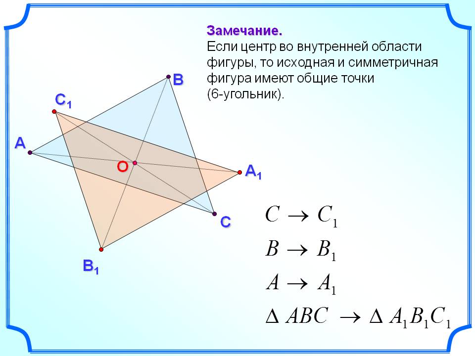 Центр во внутренней области фигуры