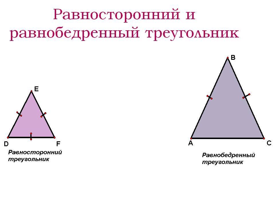 Равносторонний и равнобедренный треугольник