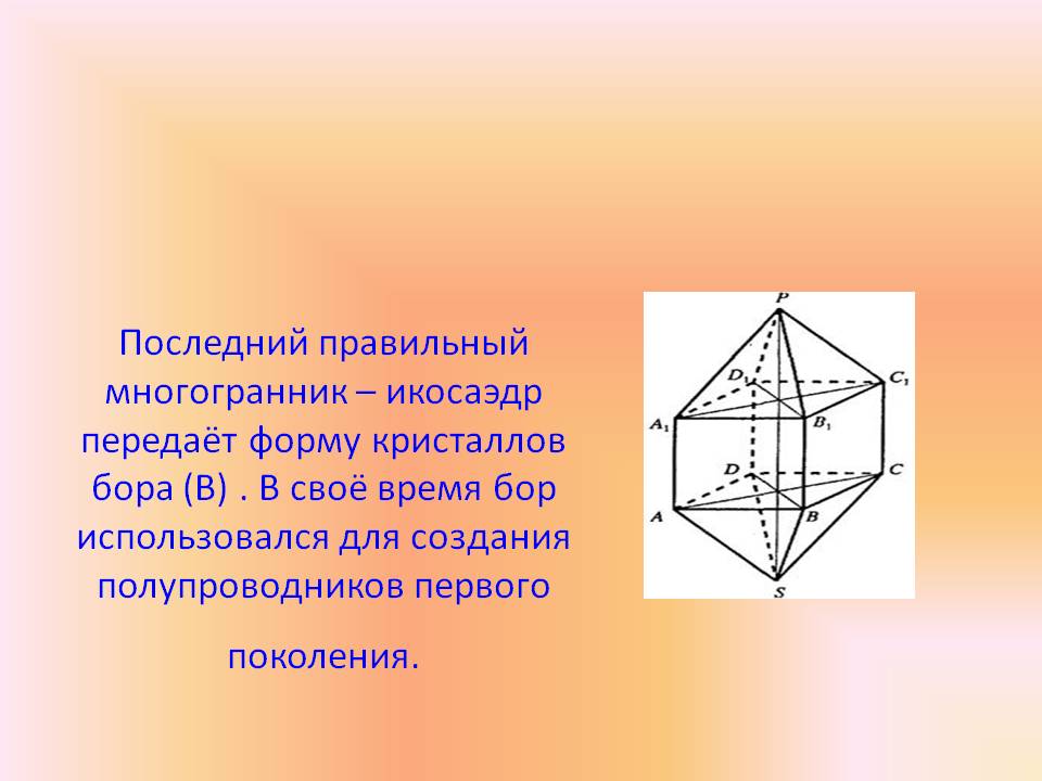 Икосаэдр передаёт форму кристаллов бора