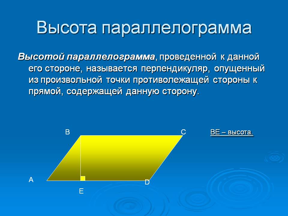 Высота параллелограмма