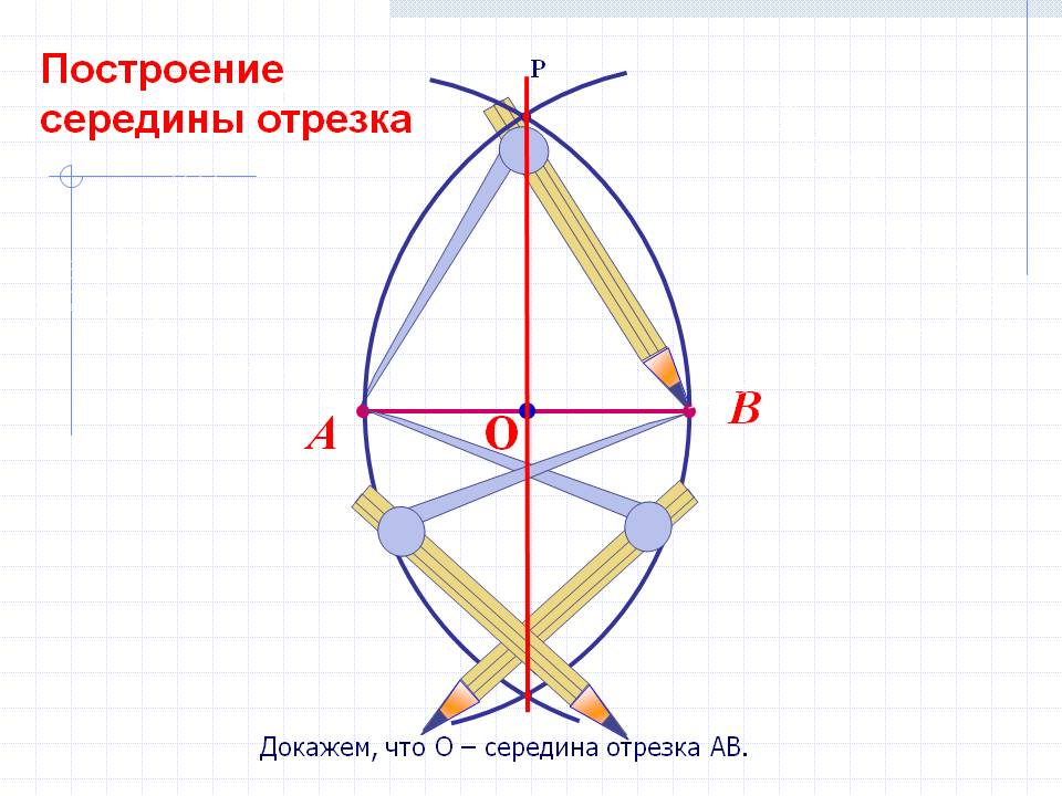 Построение середины отрезка