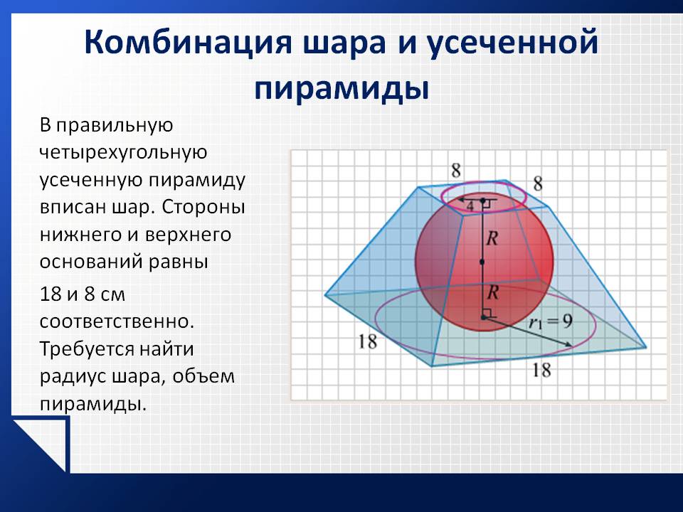 В правильную четырехугольную усеченную пирамиду вписан шар