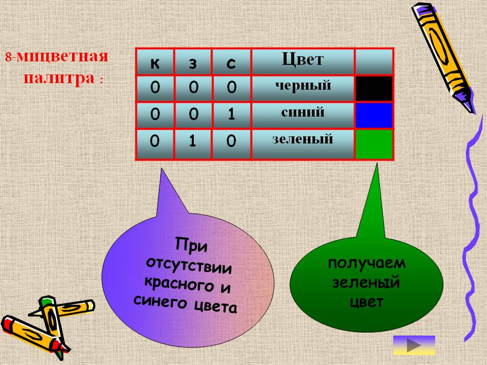 8-мицветная палитра :