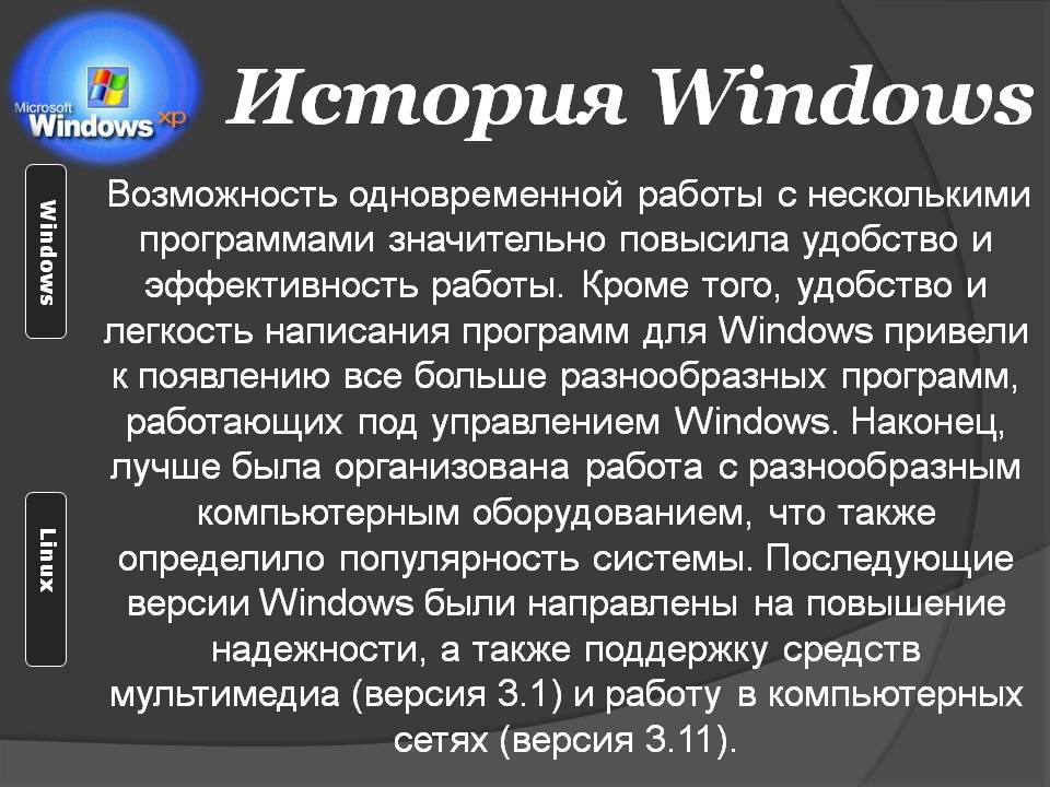 История Windows