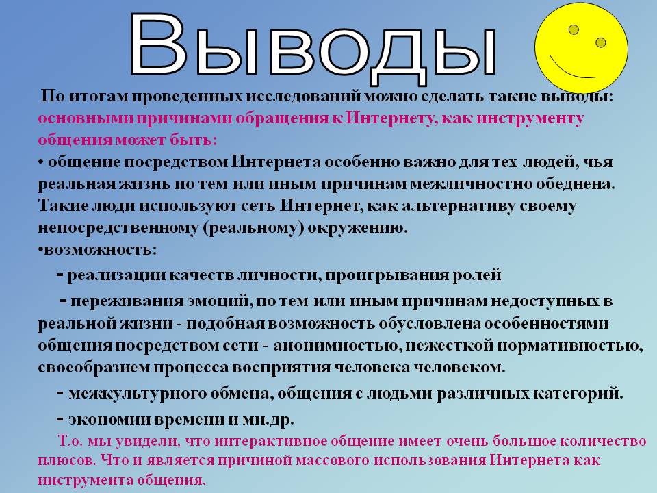 Выводы