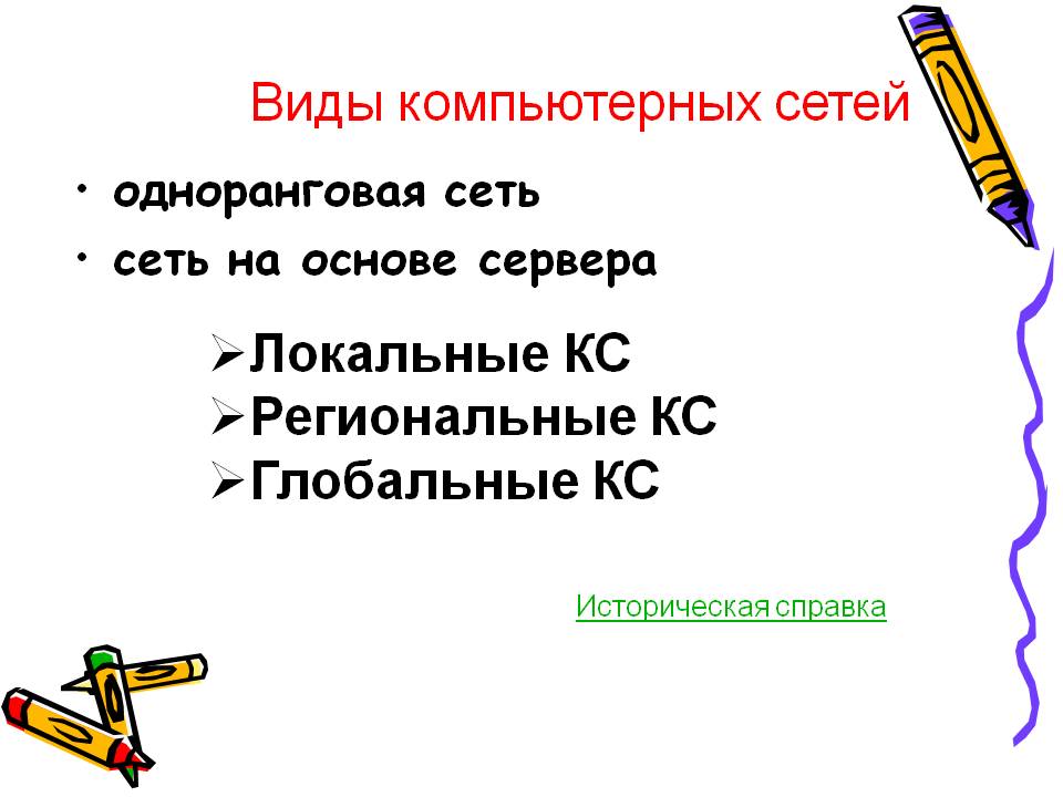 Виды компьютерных сетей