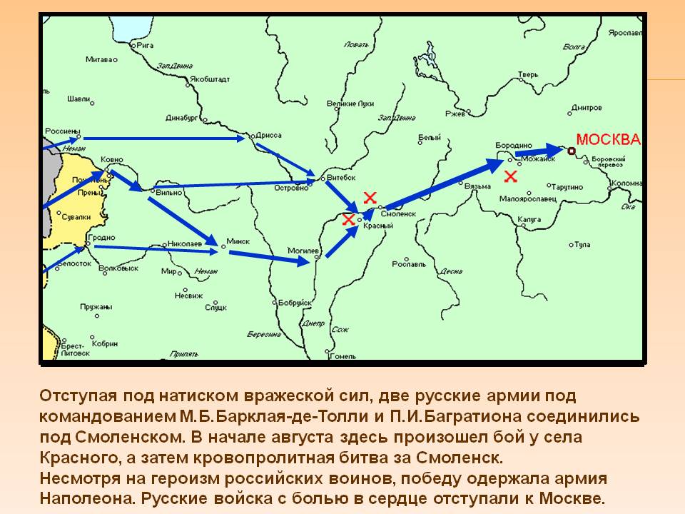 Отступая под натиском вражеской сил, две русские армии под