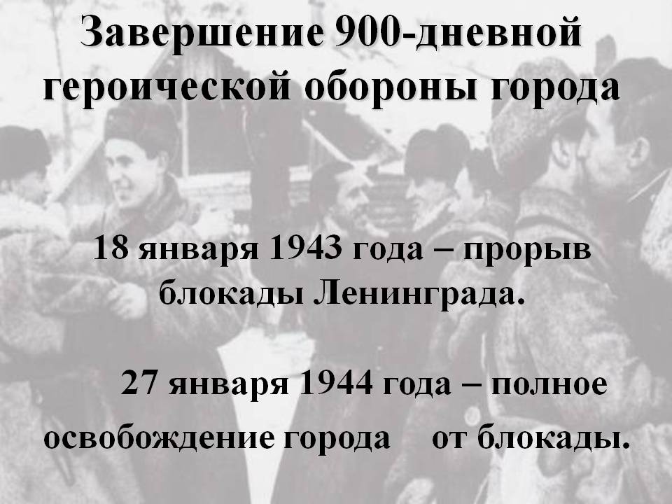 Завершение 900-дневной героической обороны города