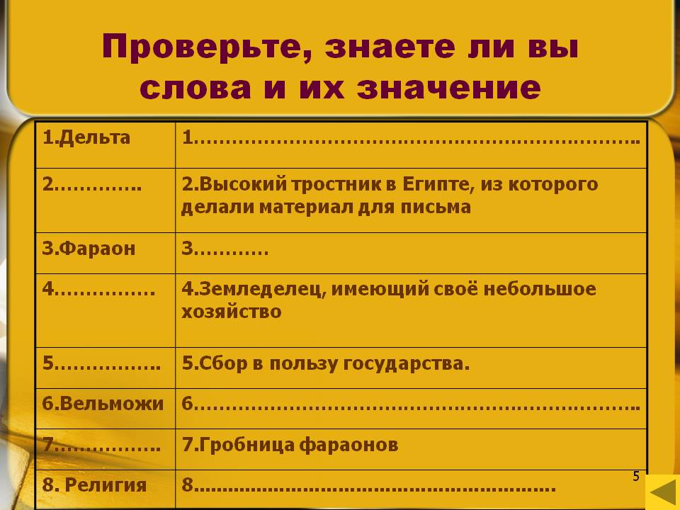 Проверьте, знаете ли вы слова и их значение