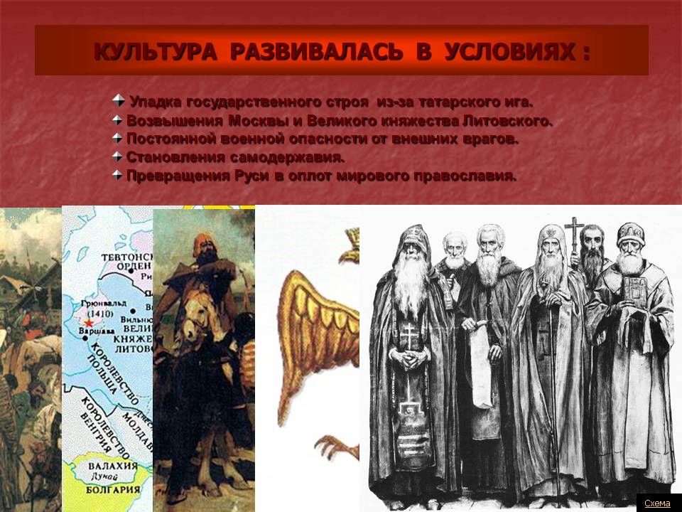 Культура развивалась в условиях :