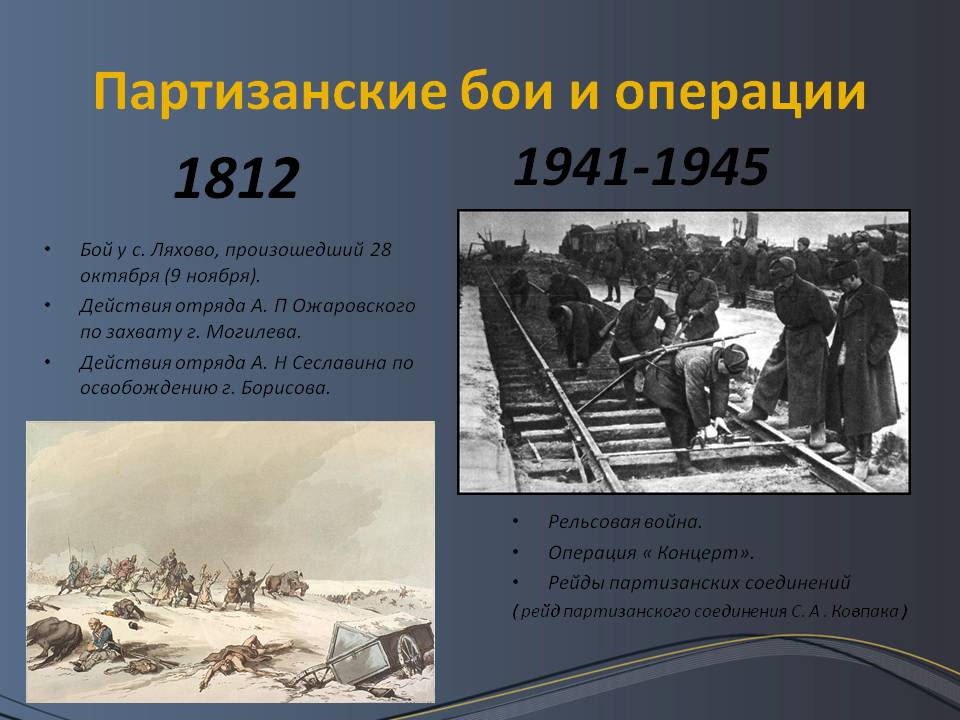 Партизанские бои и операции
