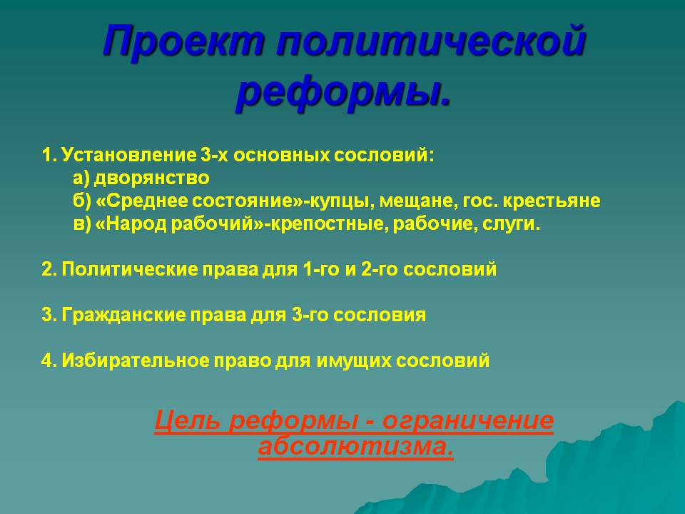 Проект политической реформы
