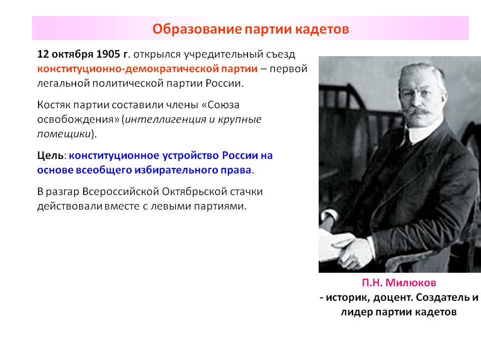 12 октября 1905 г. открылся учредительный съезд