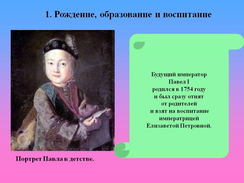 1. Рождение, образование и воспитание
