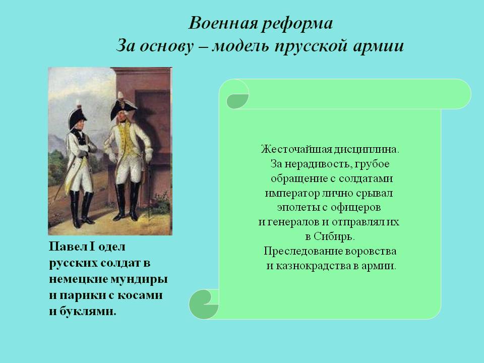 Военная реформа За основу – модель прусской армии