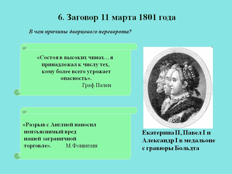 6. Заговор 11 марта 1801 года