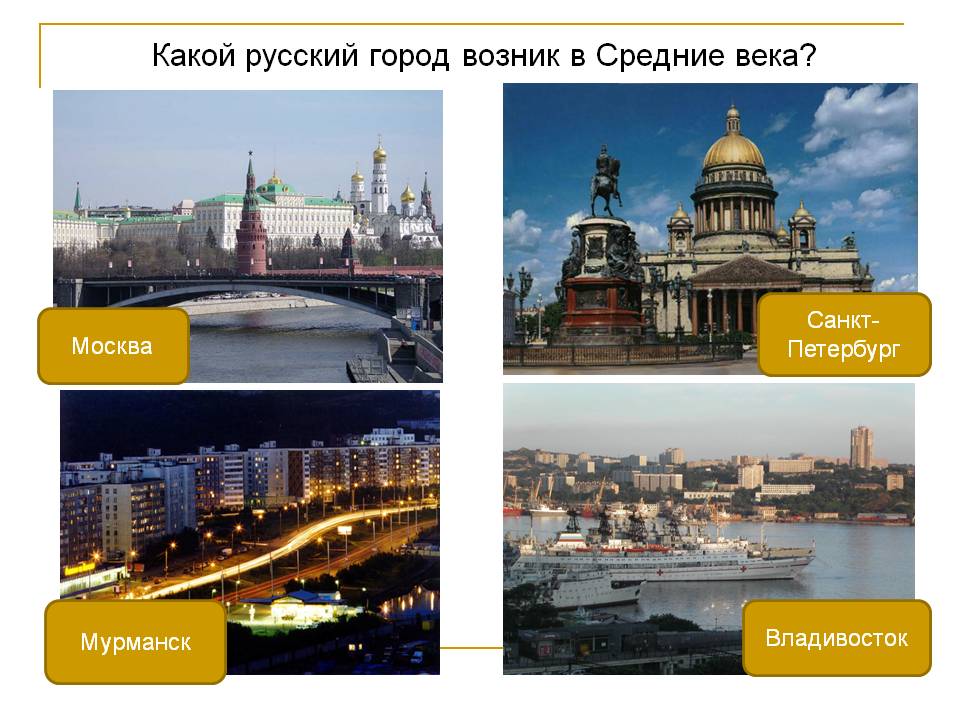 Какой русский город возник в Средние века