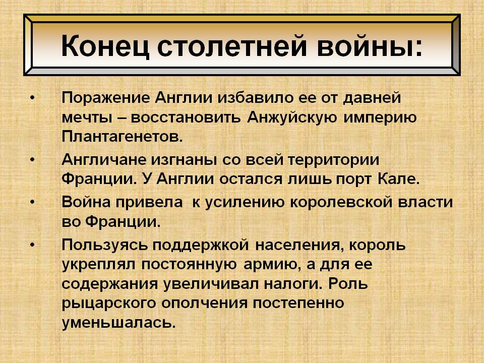 Конец столетней войны