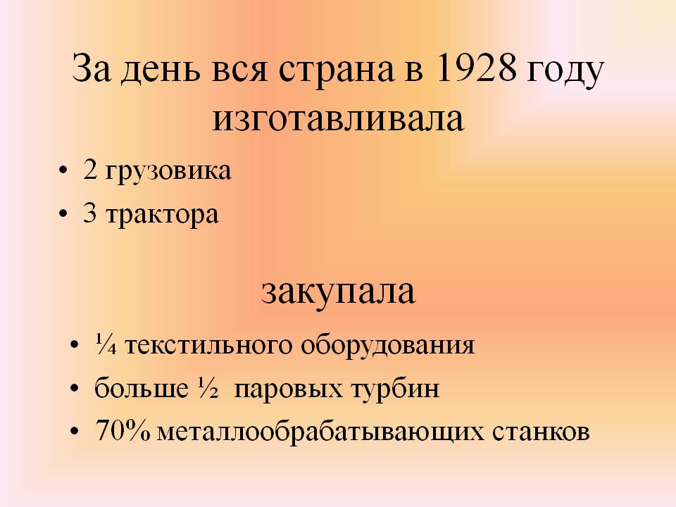 За день вся страна в 1928 году изготавливала