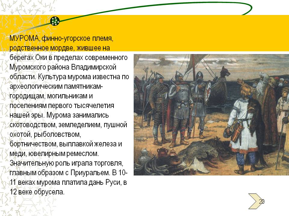 МУРОМА, финно-угорское племя, родственное мордве, жившее на берегах
