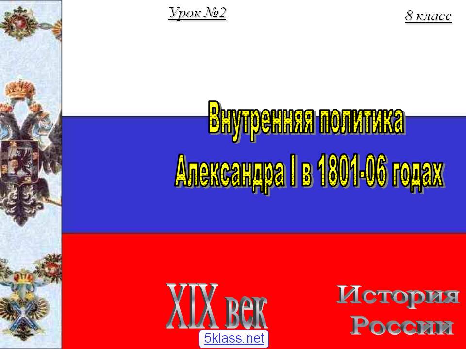Внутренняя политика Александра I