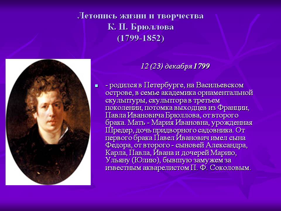 Летопись жизни и творчества
