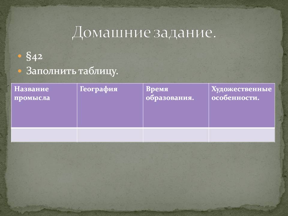 Домашние задание