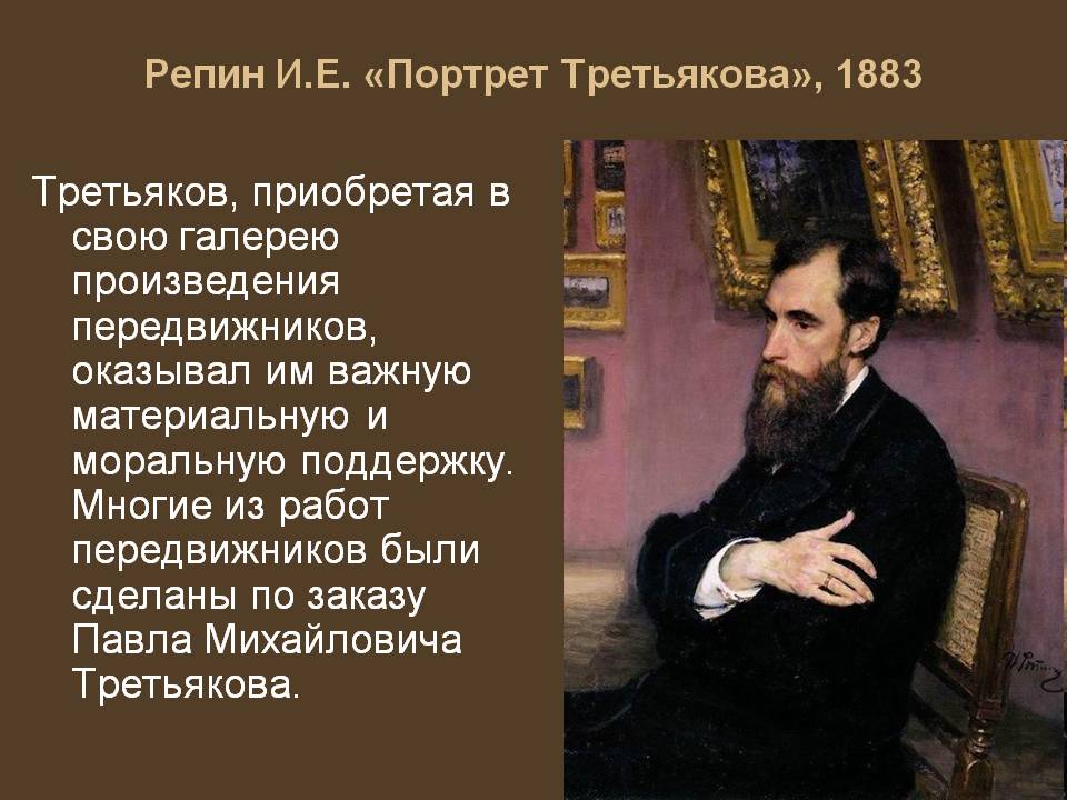 Третьяков, приобретая в свою галерею произведения передвижников,