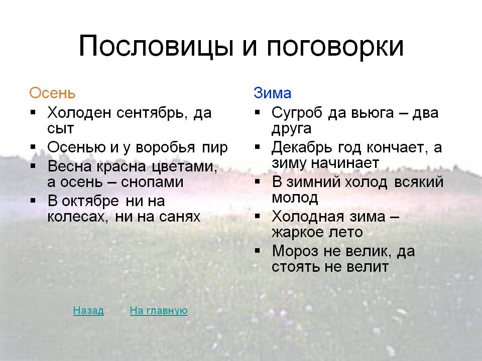 Пословицы и поговорки