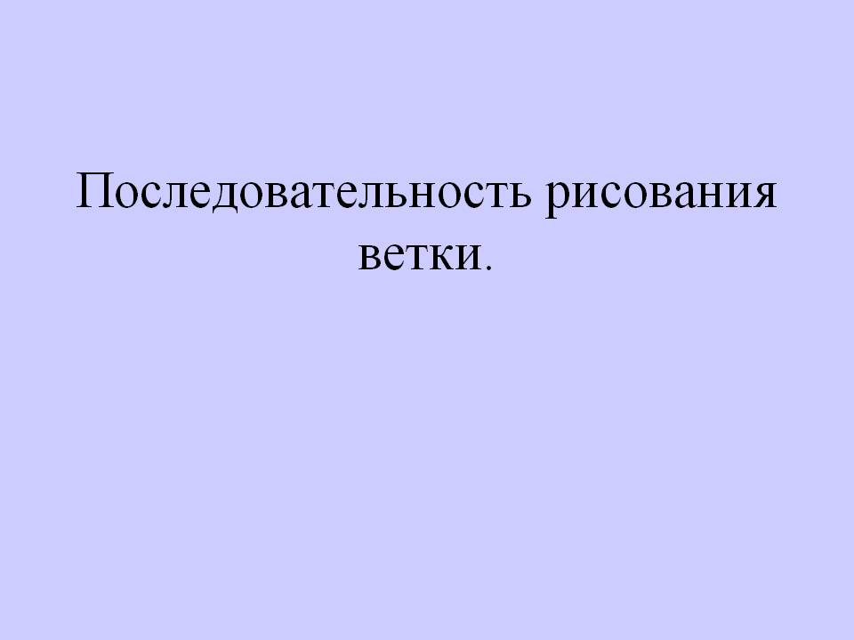 Последовательность рисования ветки