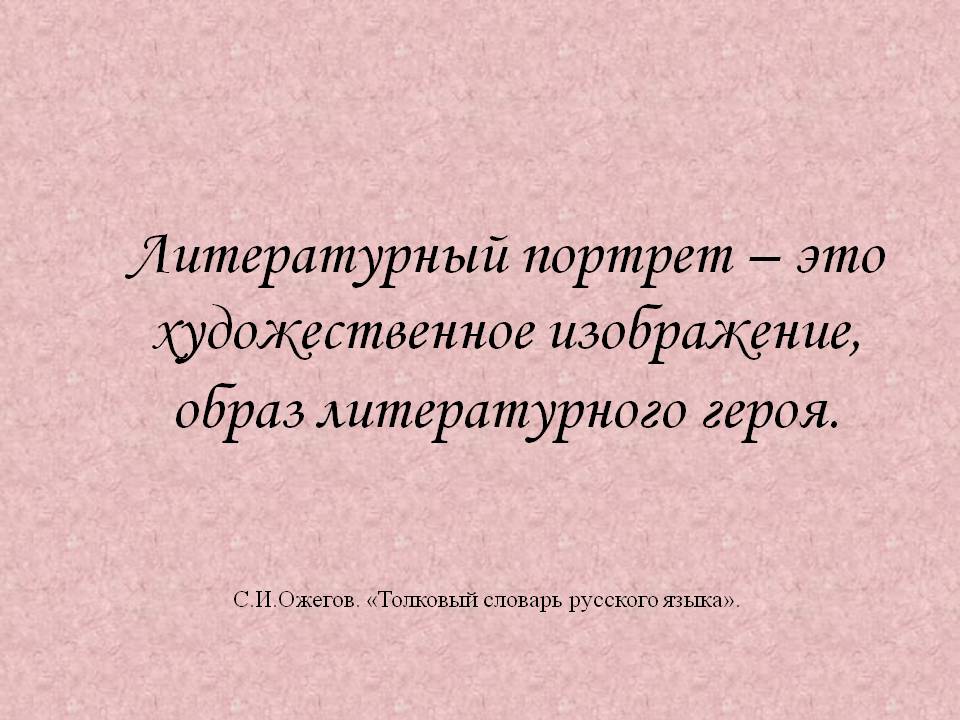 Литературный портрет