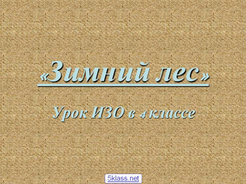 «Зимний лес»