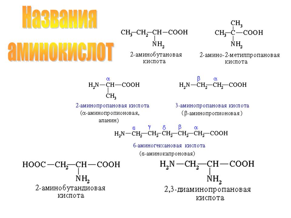 Названия аминокислот