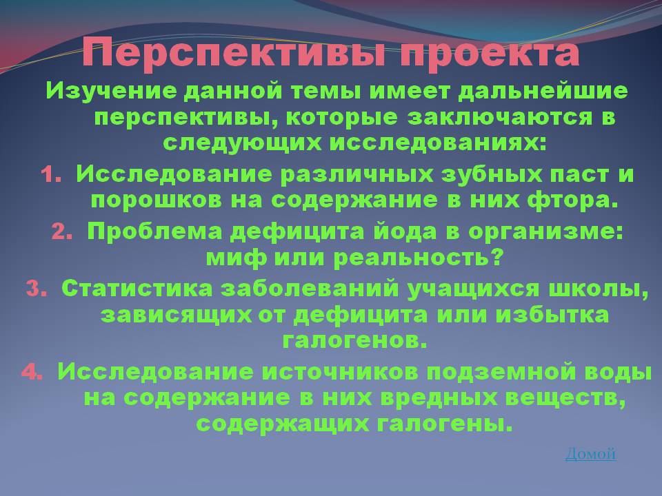 Перспективы проекта