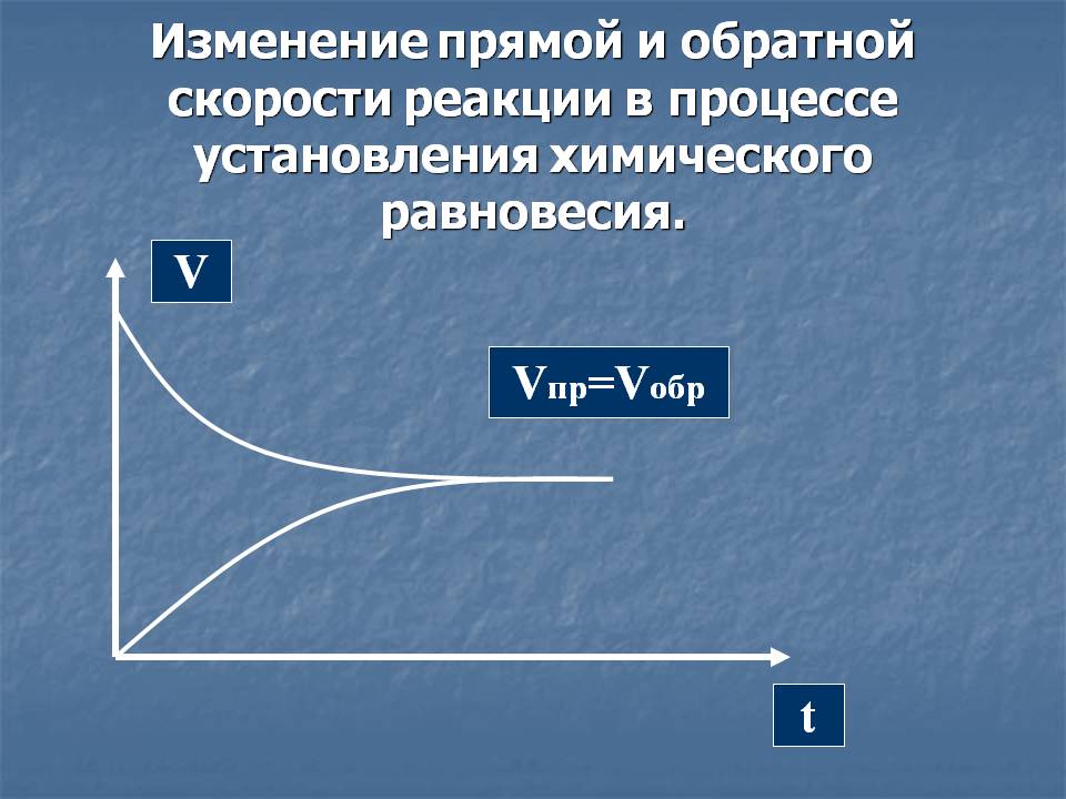 Изменение прямой и обратной скорости реакции в процессе установления