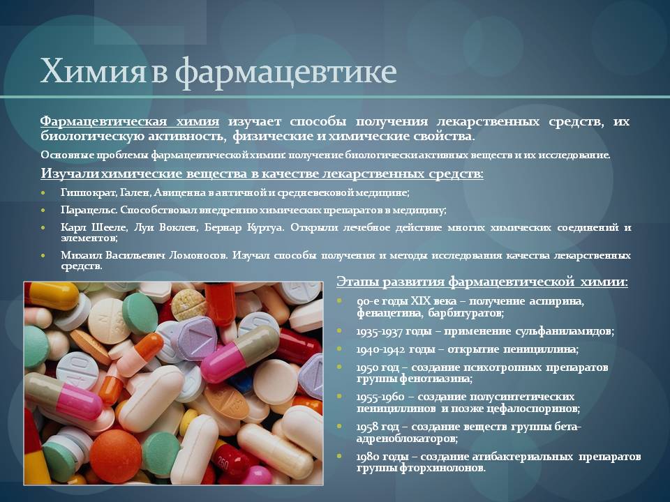 Химия в фармацевтике