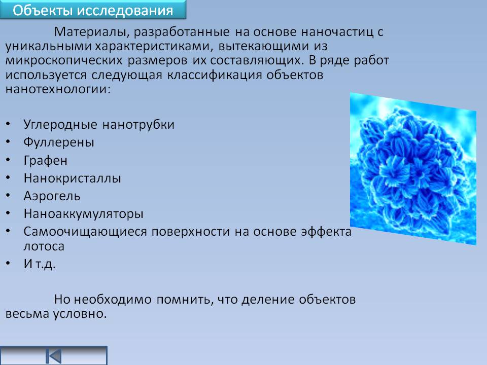 Объекты исследования