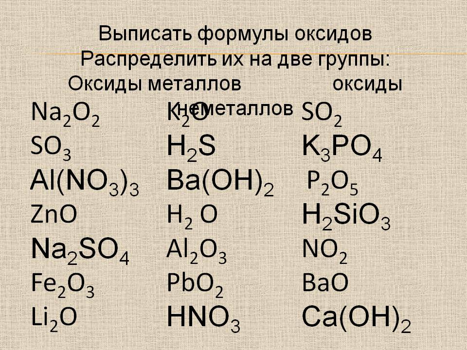 Na2O2 SO3 Al(NO3)3 ZnO Na2SO4 Fe2O3 Li2O K2O H2S Ba(OH)2 H2 O Al2O3