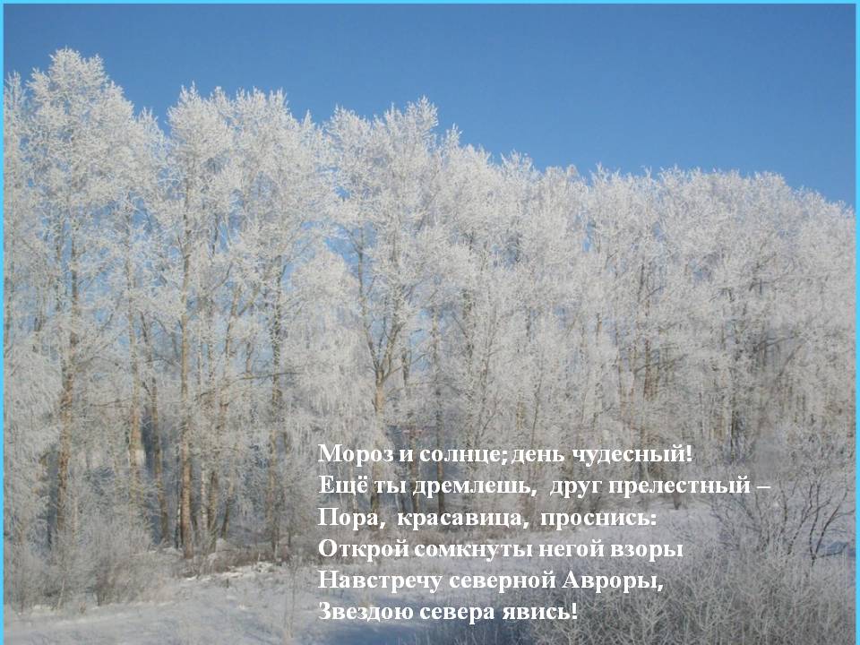 Мороз и солнце; день чудесный