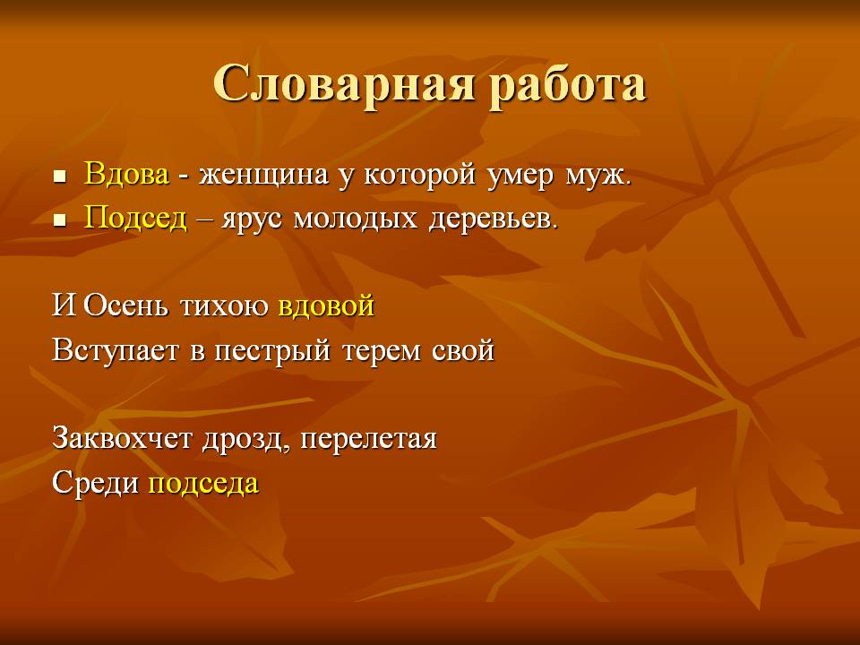 Словарная работа