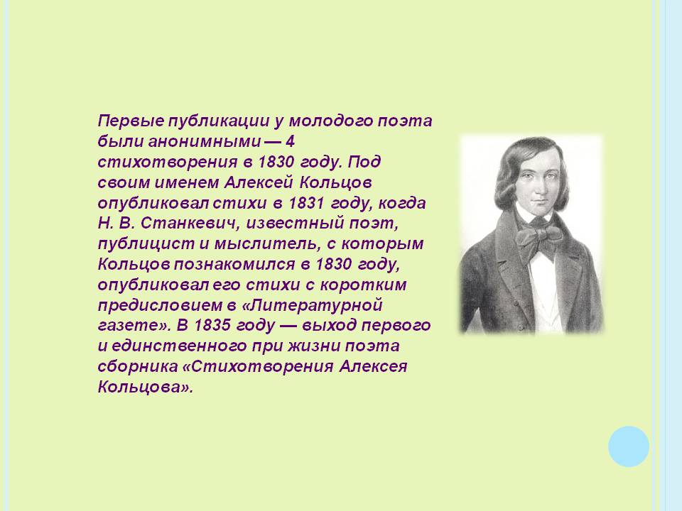 Первые публикации
