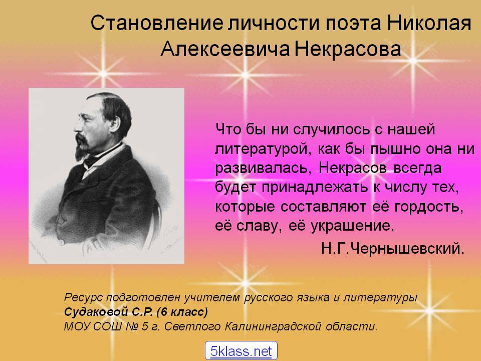 Становление личности поэта Николая Алексеевича Некрасова