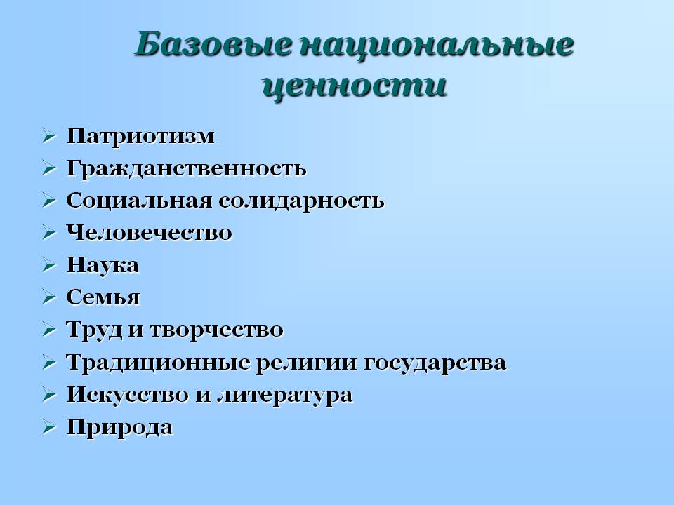 Базовые национальные ценности