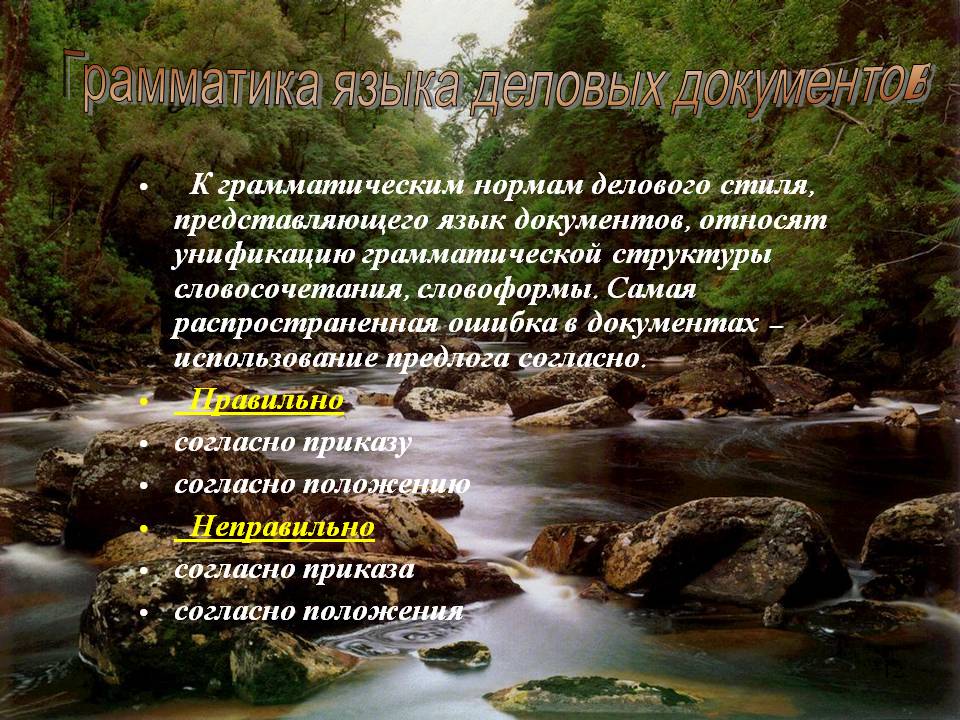 Грамматика языка деловых документов