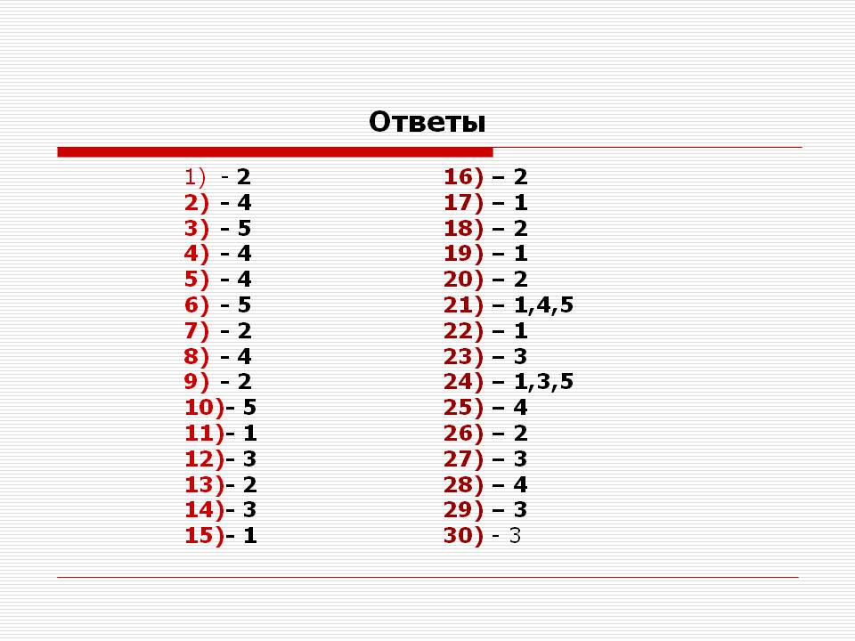 Ответы