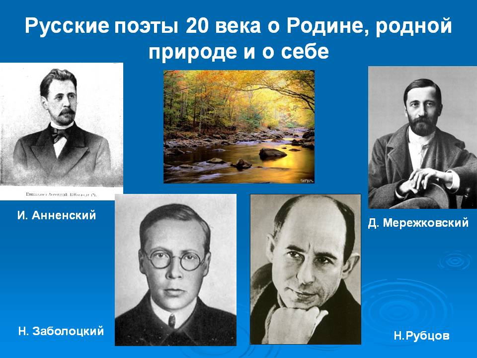 Русские поэты 20 века о Родине, родной природе и о себе