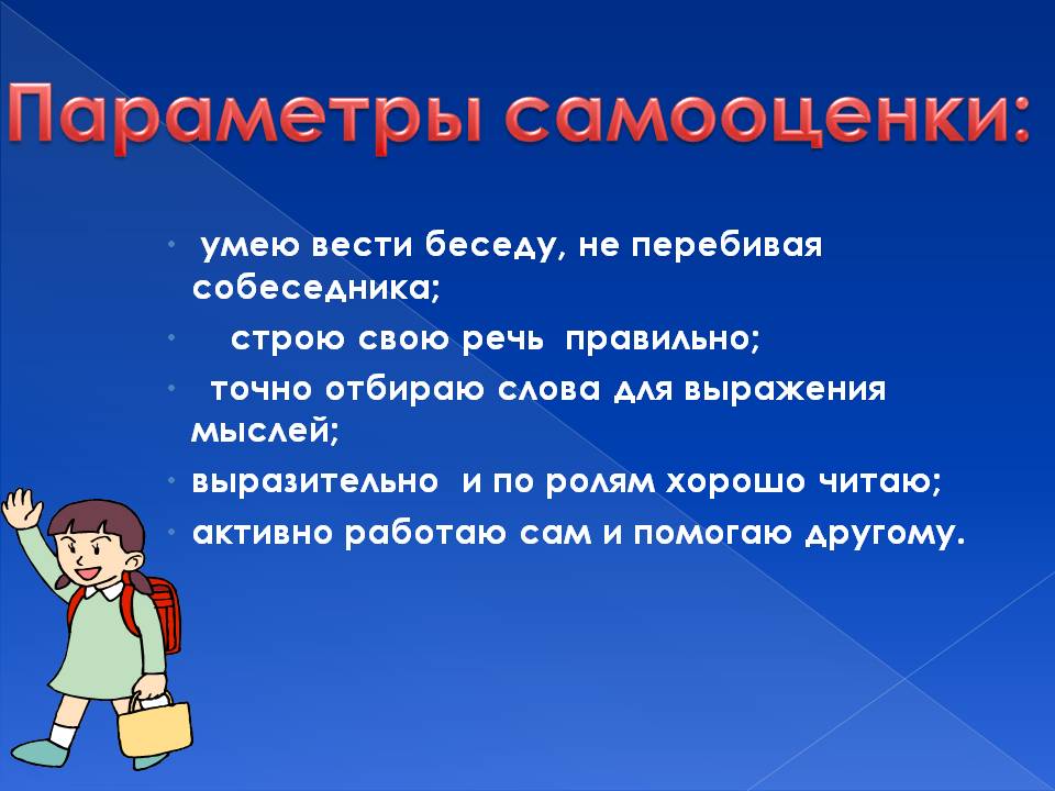 Параметры самооценки: