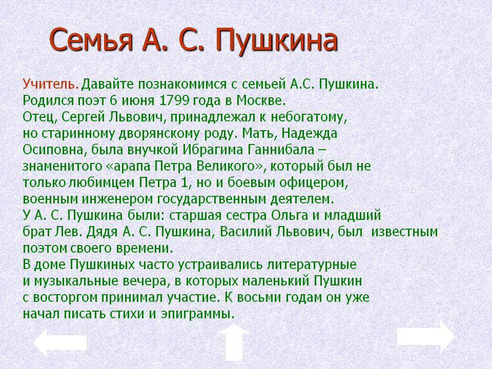 Семья А. С. Пушкина