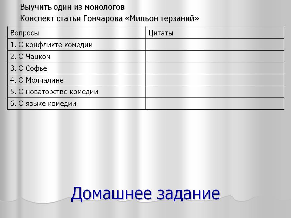 Домашнее задание